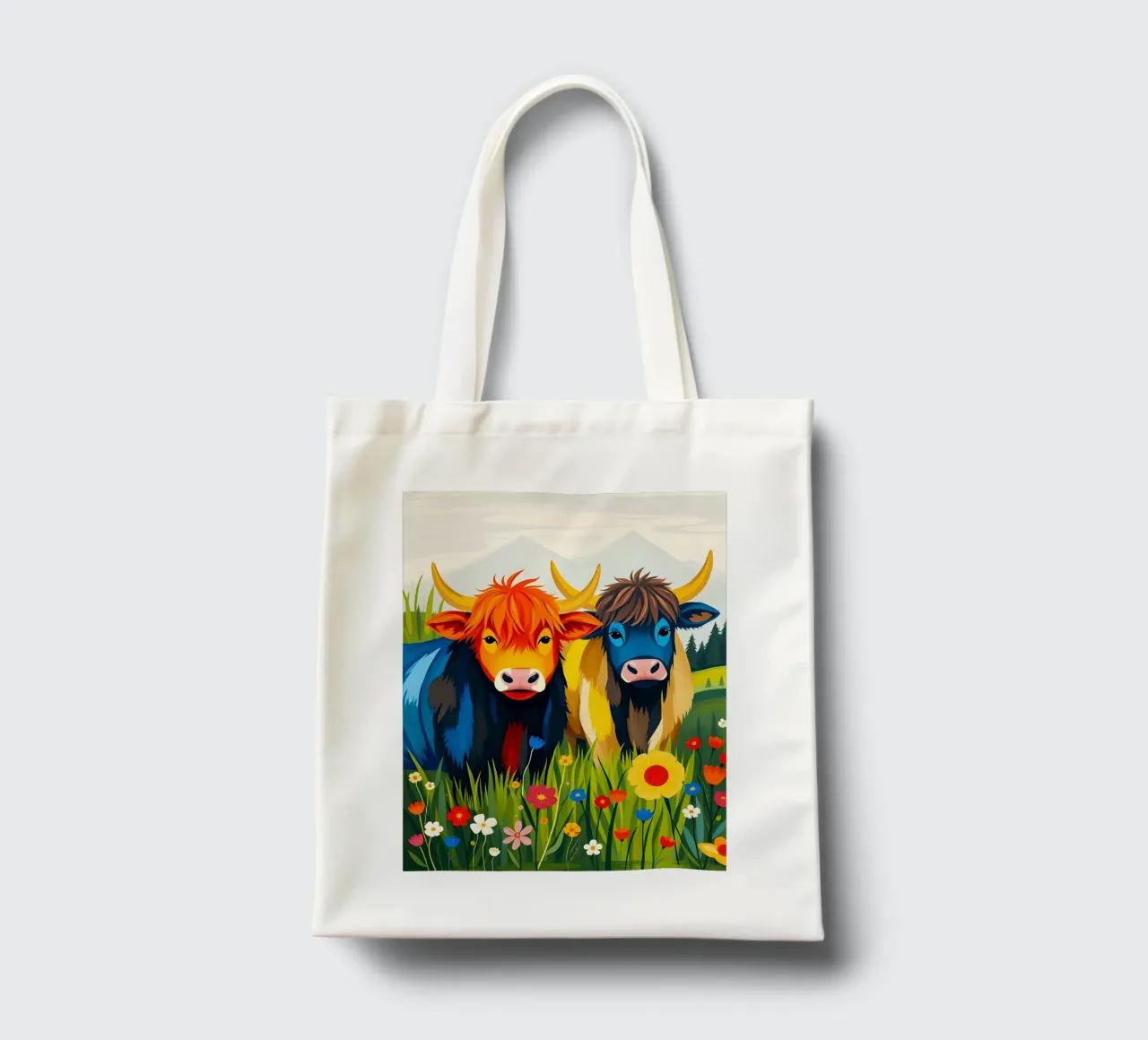 MUCCHE HIGHLAND POP ART borsa in juta da ARTOMATIC