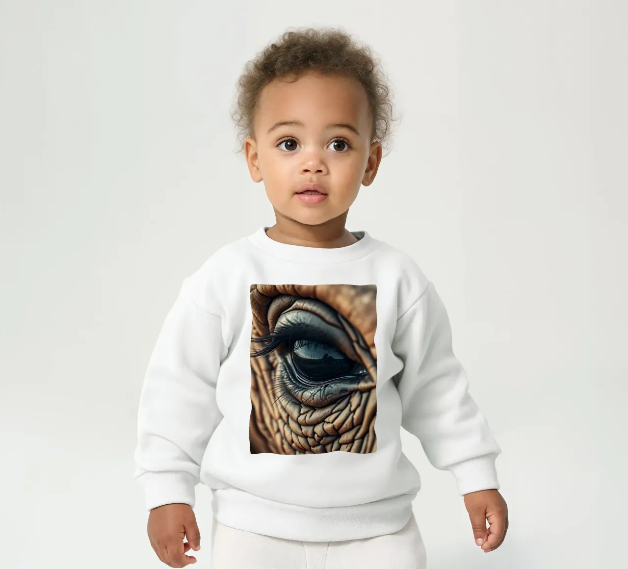 Primer plano del ojo de un elefante que revela intrincados detalles sudadera de bebé de DesignDoodle