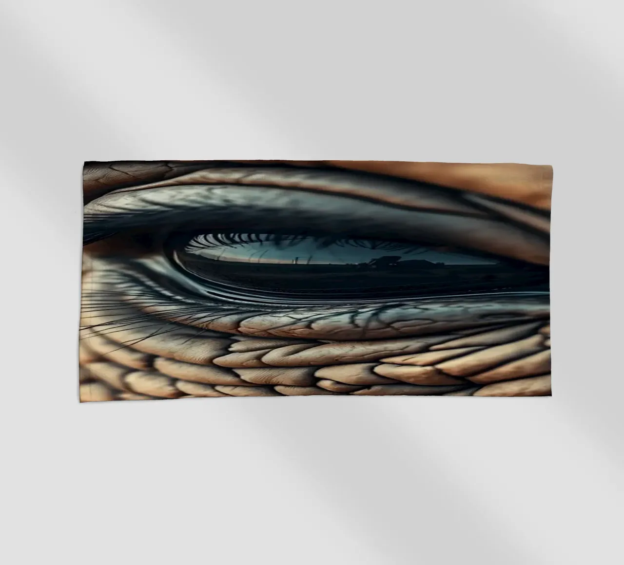Close-up of an elephant's eye revealing intricate details beach towel by DesignDoodle