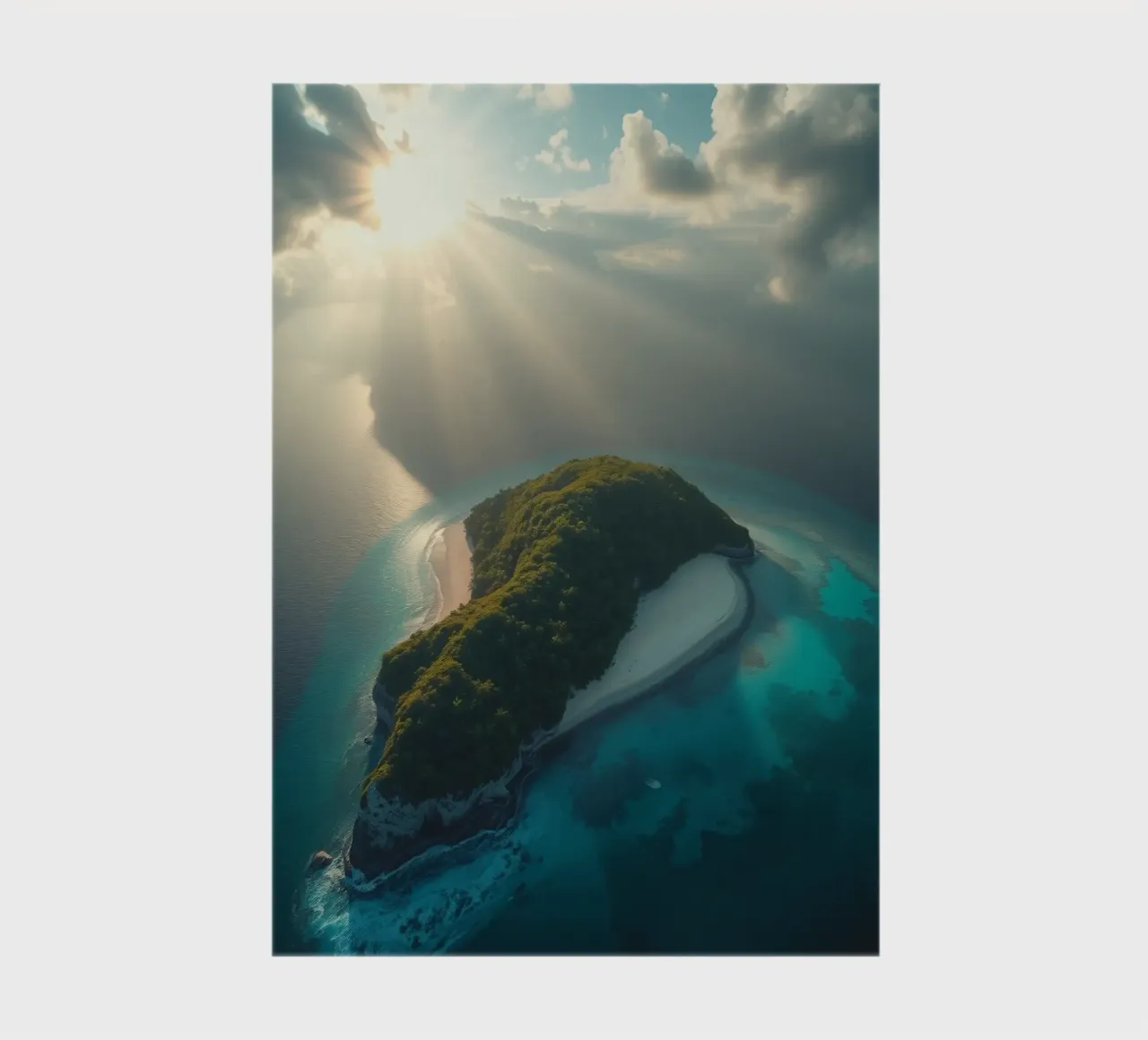 Vue aérienne d'une île entourée d'eau cristalline carnet de notes de DesignDoodle