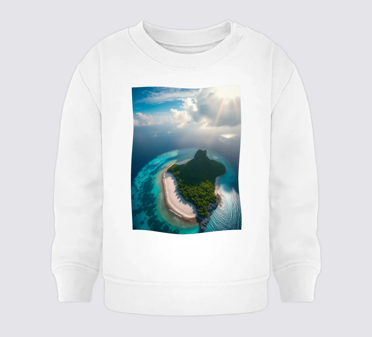 Vue aérienne d'une île tropicale entourée d'eau claire sweat pour bébé de DesignDoodle