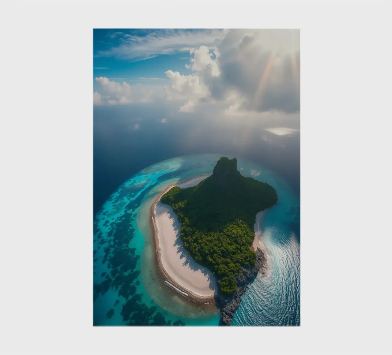 Vue aérienne d'une île tropicale entourée d'eau claire carnet de notes de DesignDoodle