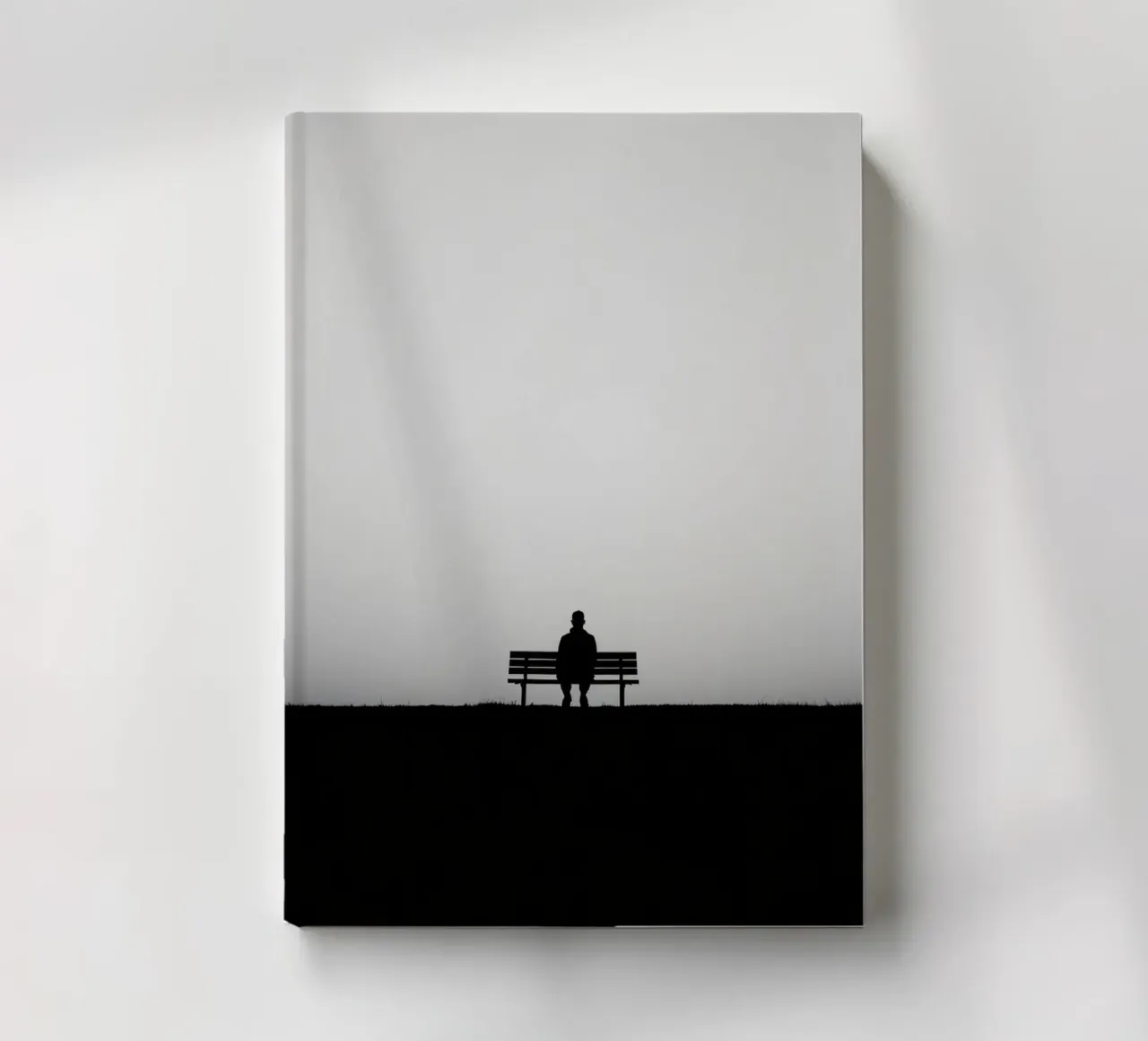 A solitary figure sitting on a bench sad and lonly notebook by DesignDoodle