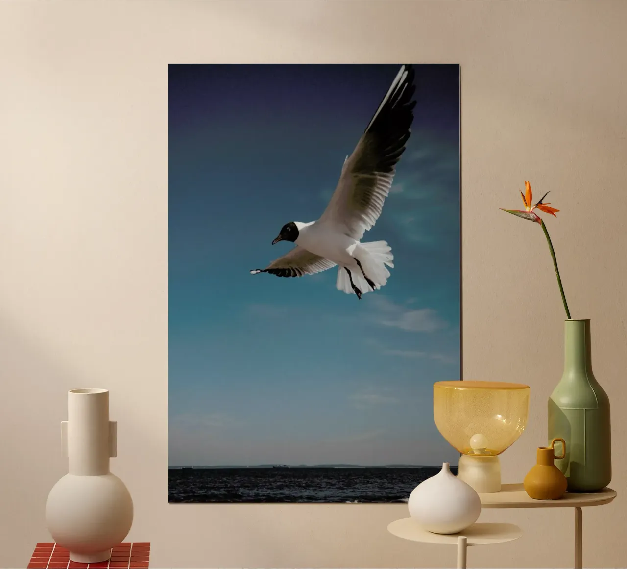 Seagulls IX poster met aluminium frame van Sebastian Hilgetag