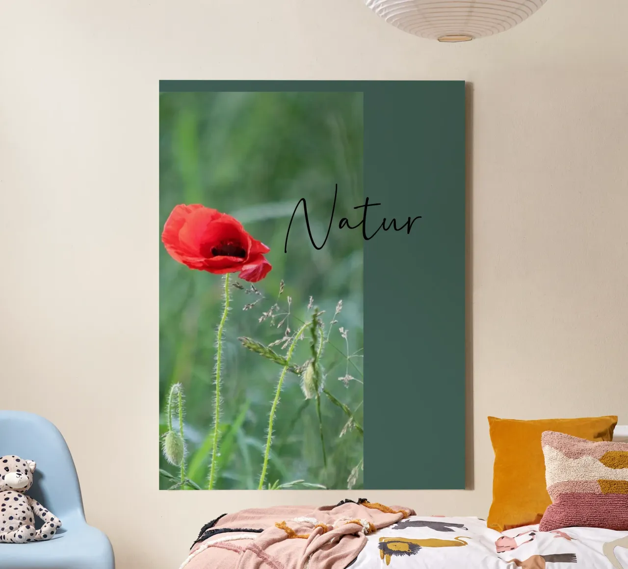 Poppies in the field canvas with Floater frame by Kreativernetzt