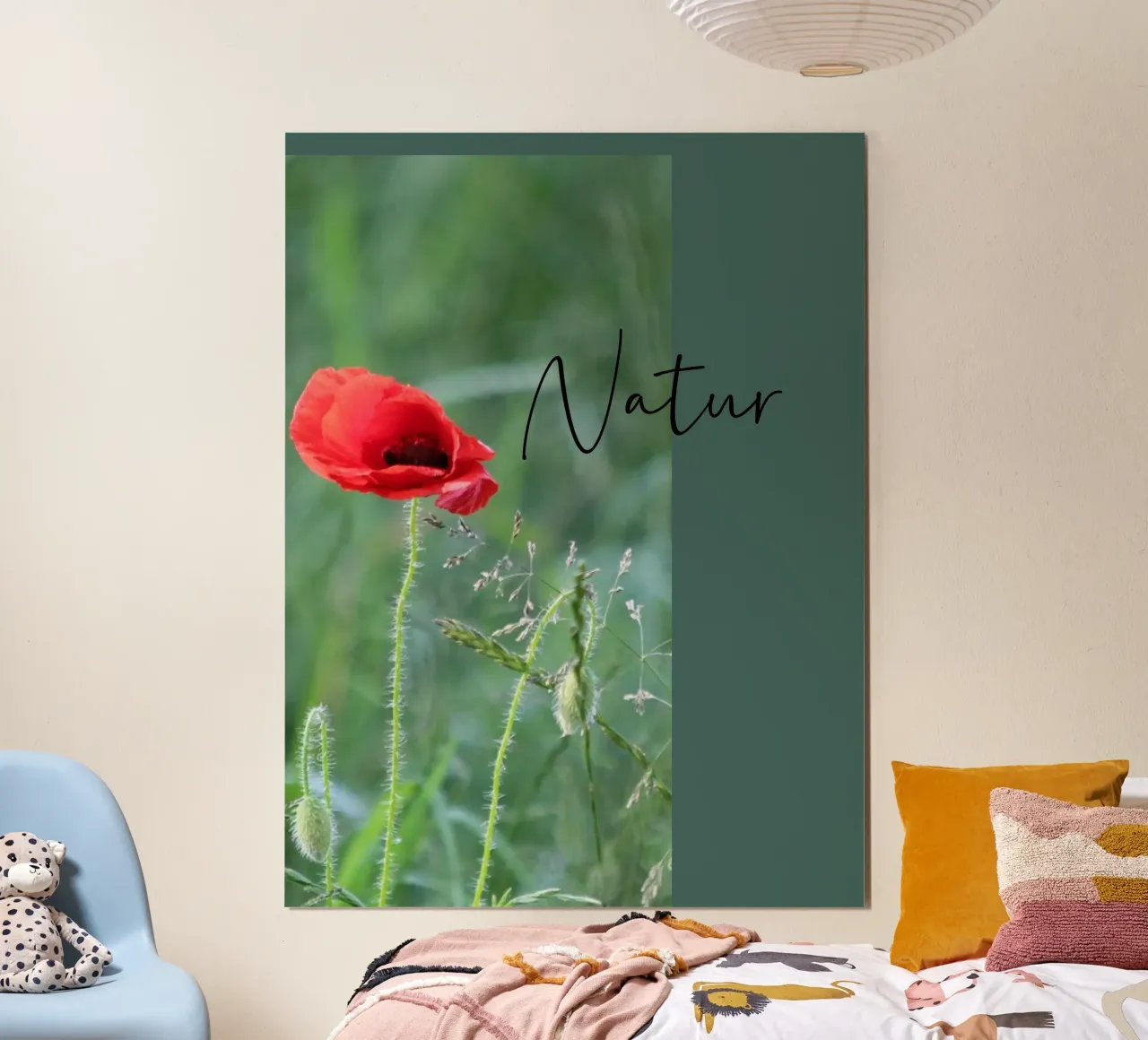 Papaveri in campo poster con telaio in plastica da Kreativernetzt