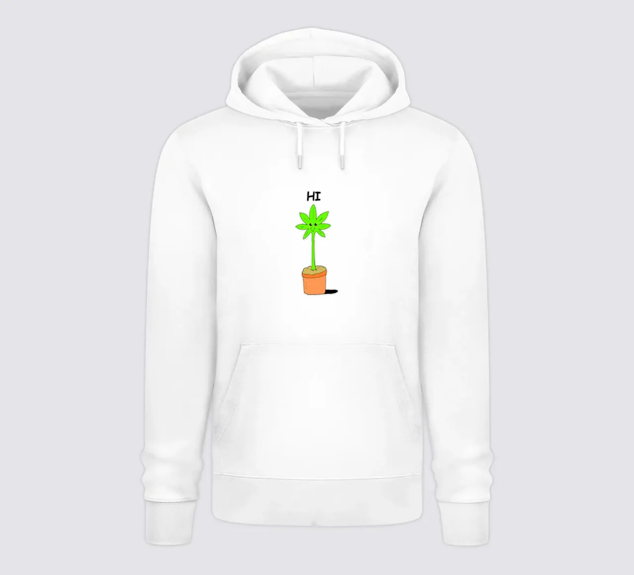 La simpatica pianta d'erba Kawaii dice Ciao Illustrazione felpa con cappuccio da sillyindustries