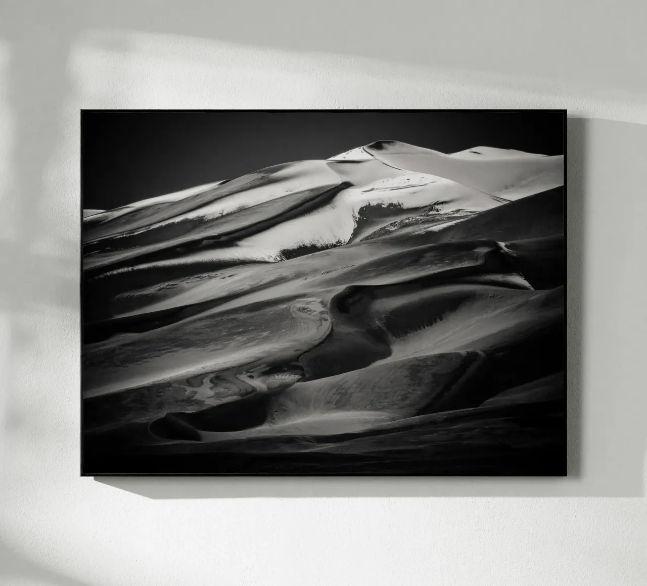Snow-capped Sand Dune BW plexiglass da stunningphotos