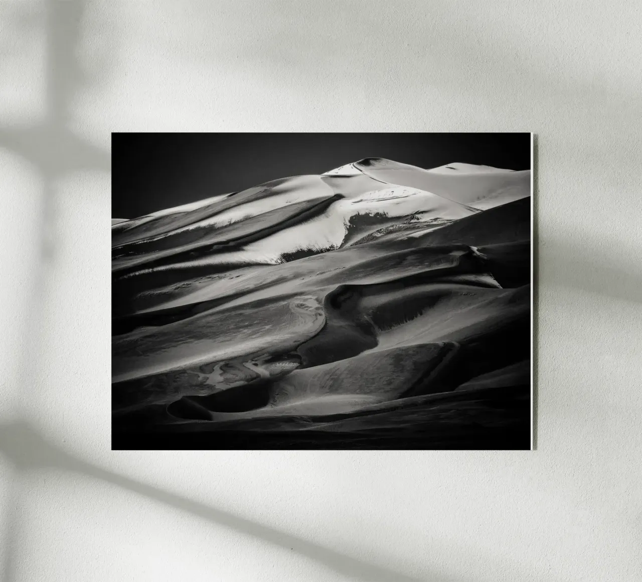 Snow-capped Sand Dune BW plexiglass da stunningphotos