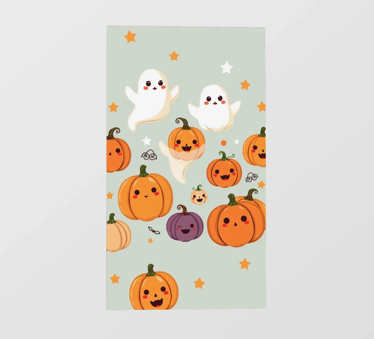 Simpatica illustrazione a tema Halloween con zucca sorridente telo in pvc da DesignDoodle