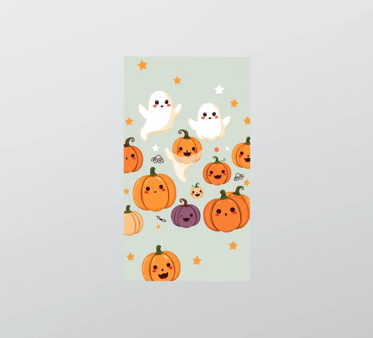 Schattige illustratie met Halloween-thema en lachende pompoen sticker van DesignDoodle