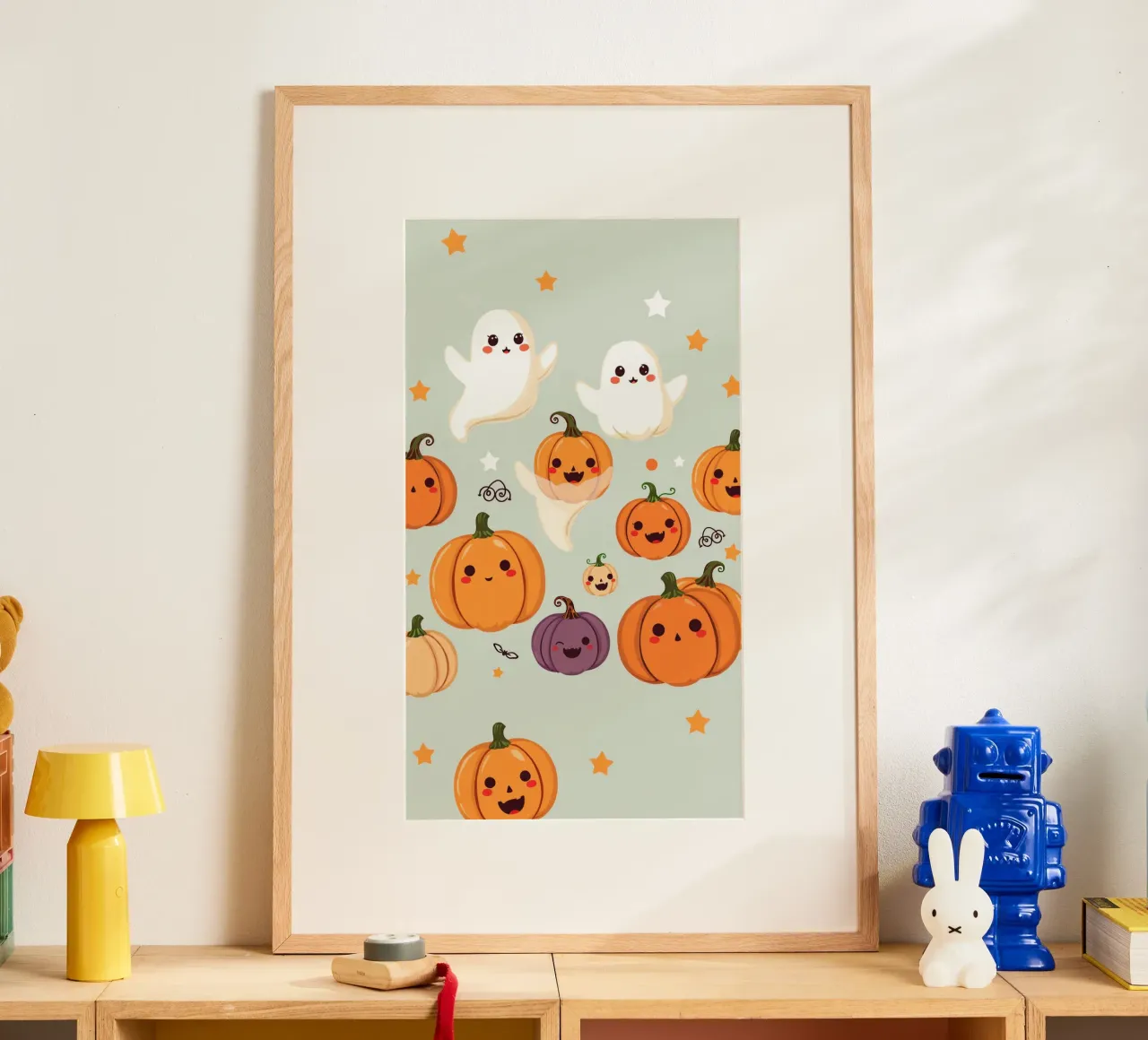 Simpatica illustrazione a tema Halloween con zucca sorridente carta hahnemühle da DesignDoodle