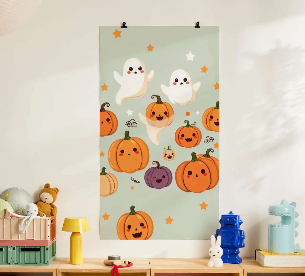 Simpatica illustrazione a tema Halloween con zucca sorridente carta hahnemühle da DesignDoodle