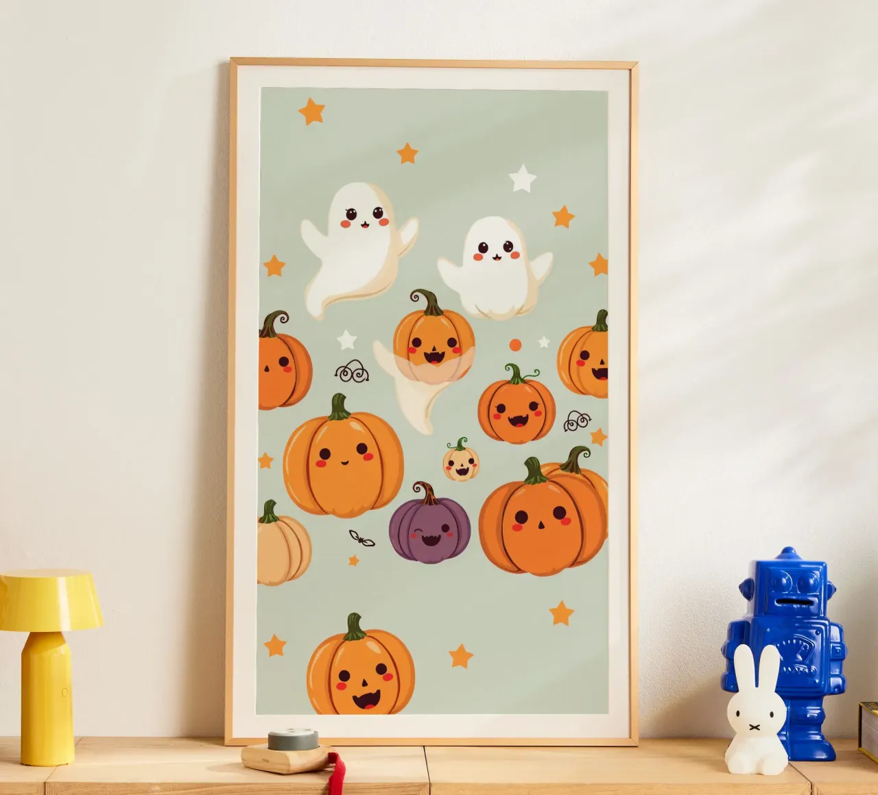 Simpatica illustrazione a tema Halloween con zucca sorridente carta hahnemühle da DesignDoodle