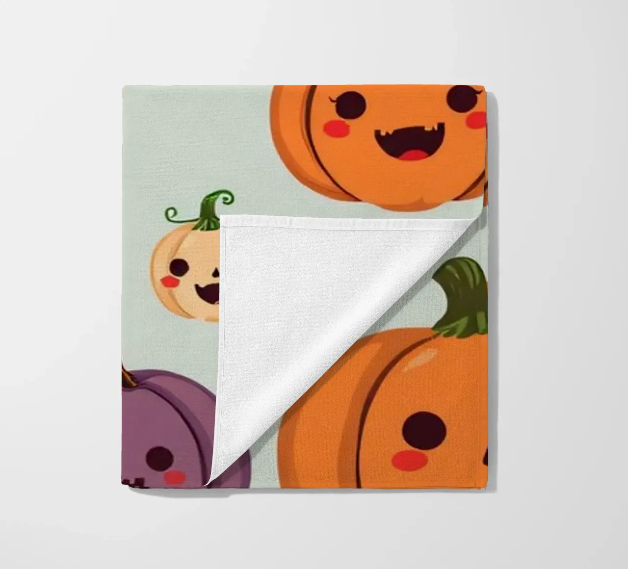 Simpatica illustrazione a tema Halloween con zucca sorridente telo mare da DesignDoodle
