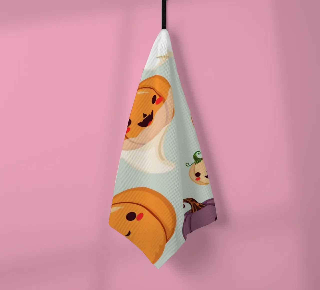 Simpatica illustrazione a tema Halloween con zucca sorridente canovaccio da cucina da DesignDoodle