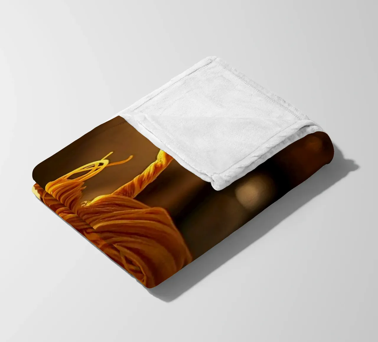 Scultura di pasta creativa di una ballerina su un piatto da pranzo coperta in pile da DesignDoodle