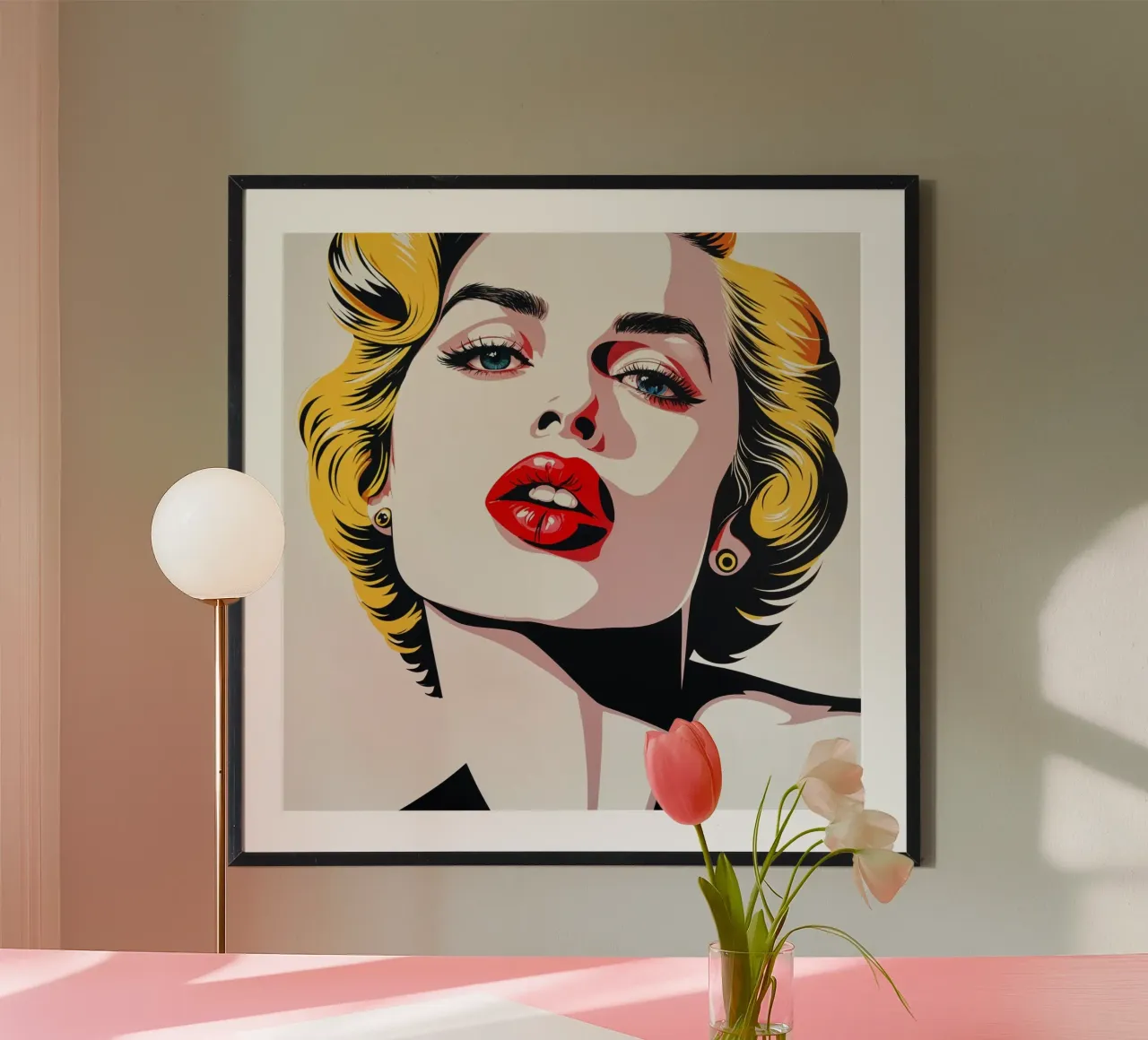 Pop Art bionda poster con telaio in alluminio da Anita's Dream