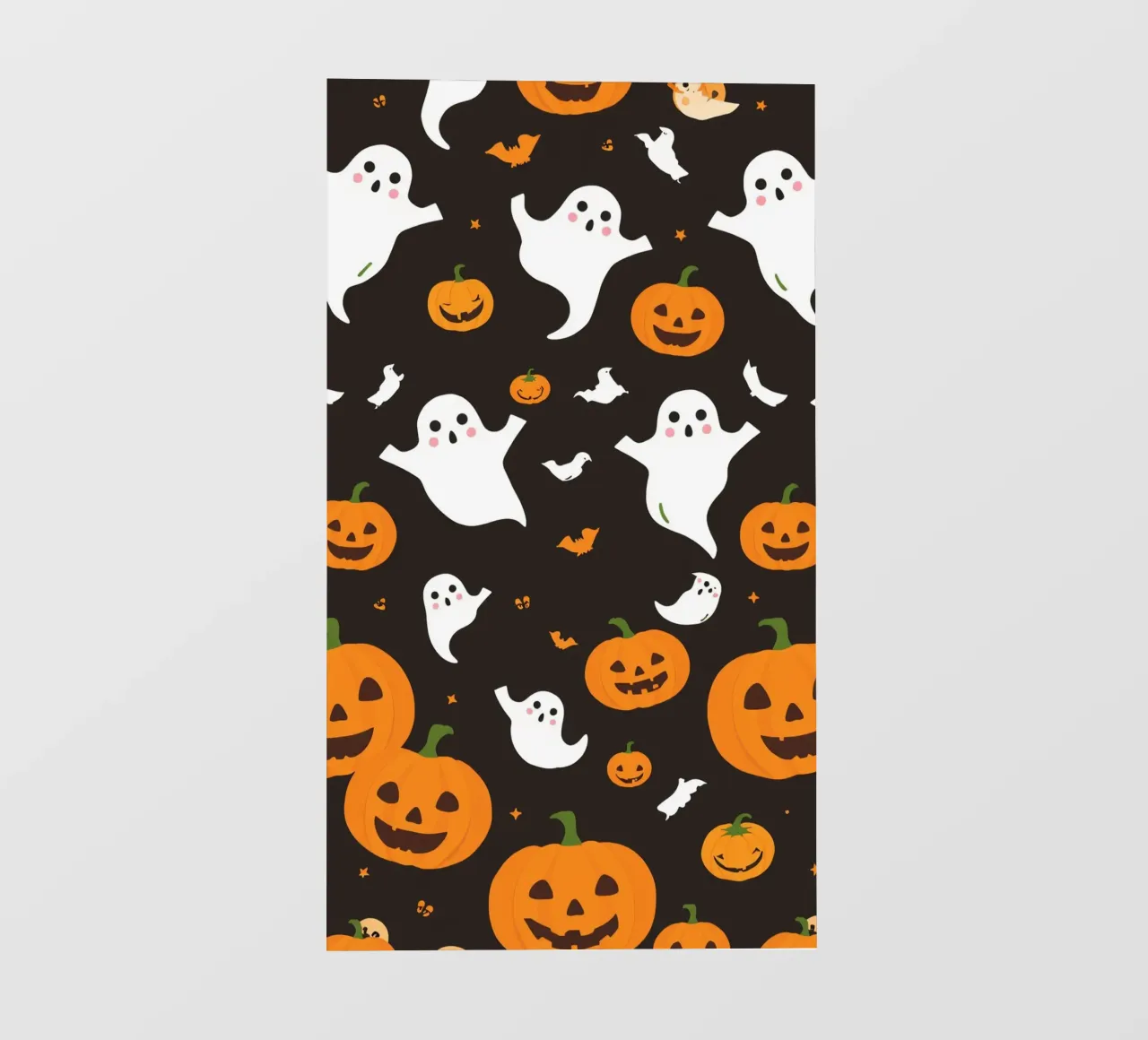 Colorful Halloween-themed playful ghosts and pumpkins photo wallpaper by DesignDoodle