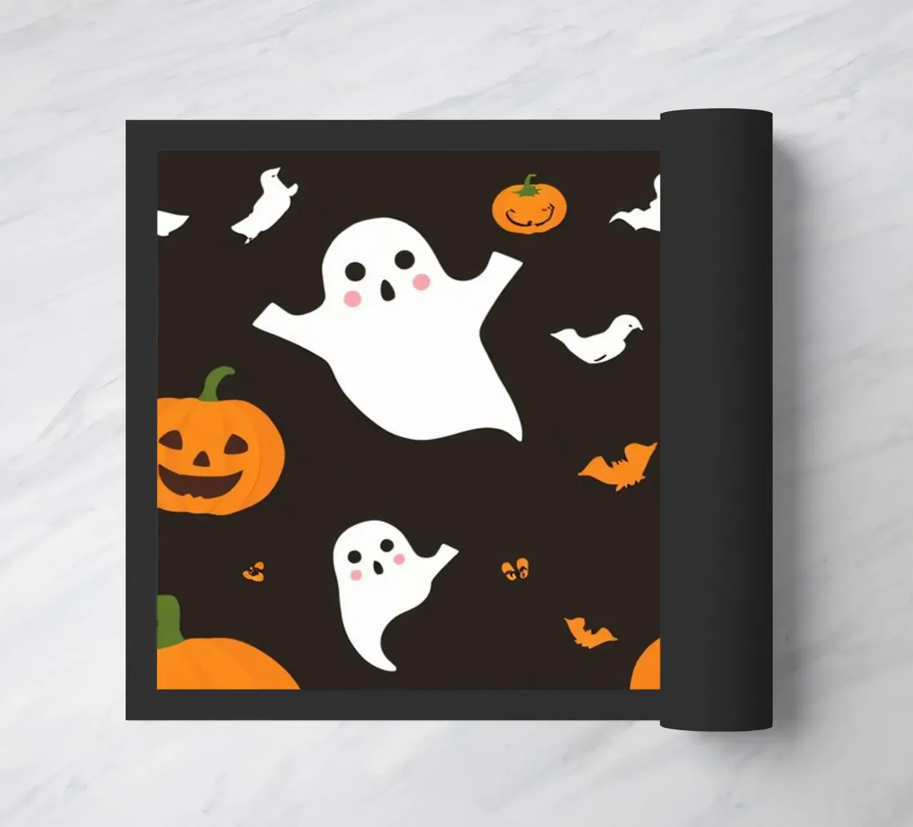 Kleurrijke speelse spoken en pompoenen met Halloween-thema deurmat van DesignDoodle