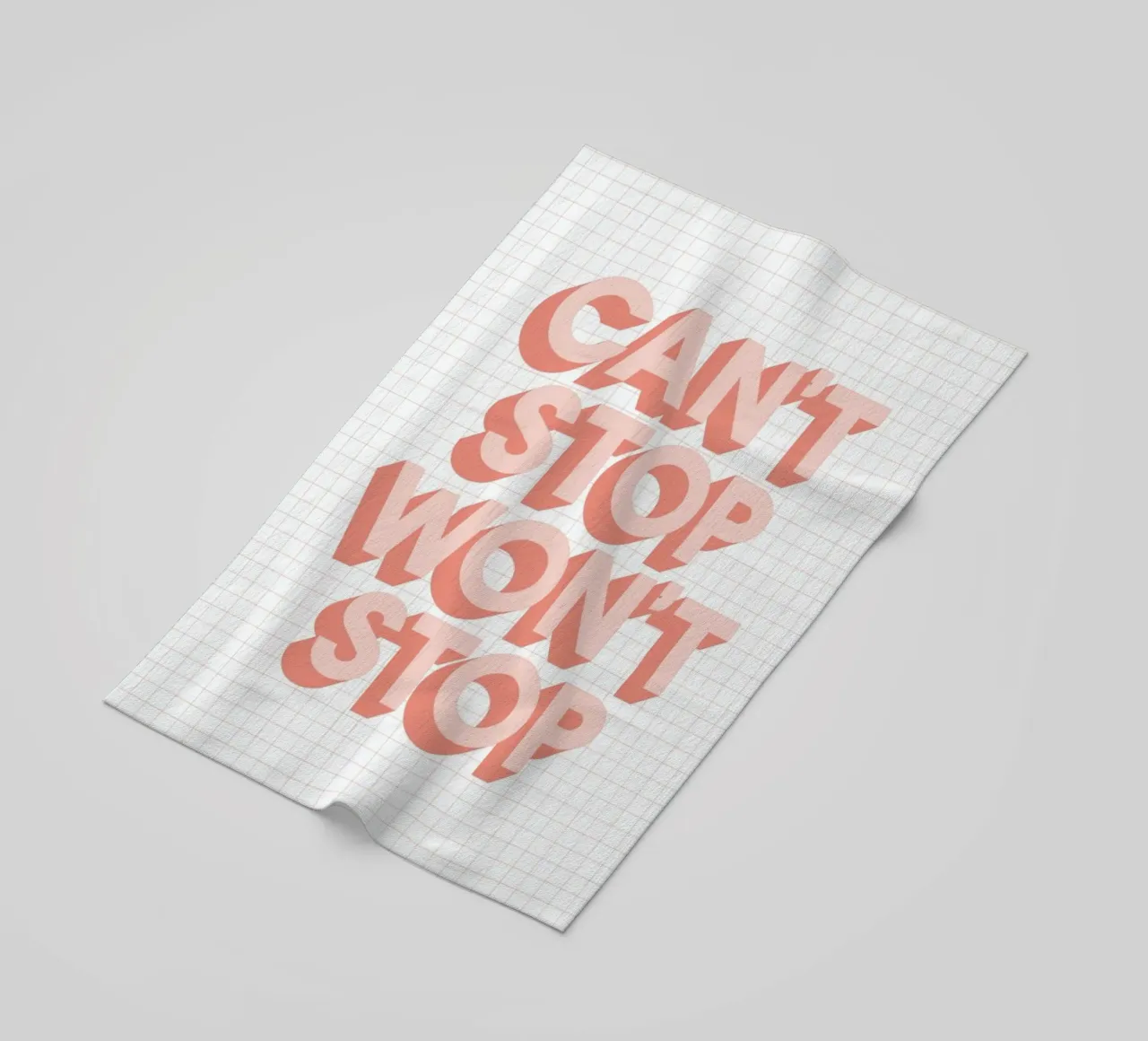 Can't Stop Won't Stop Typography Design beach towel by THE MOTIVATED TYPE