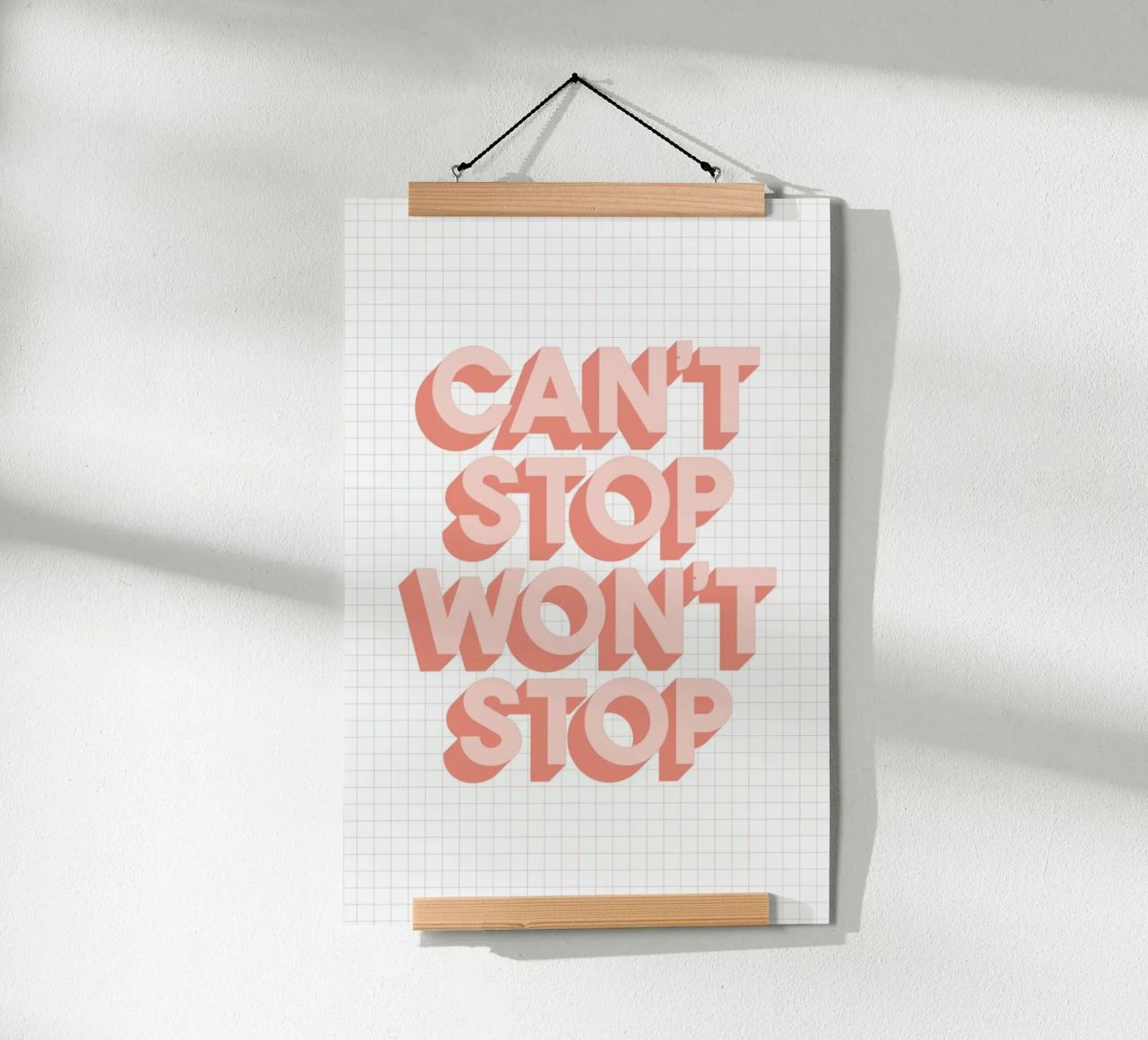 Can't Stop Won't Stop Typografie Design Poster von THE MOTIVATED TYPE