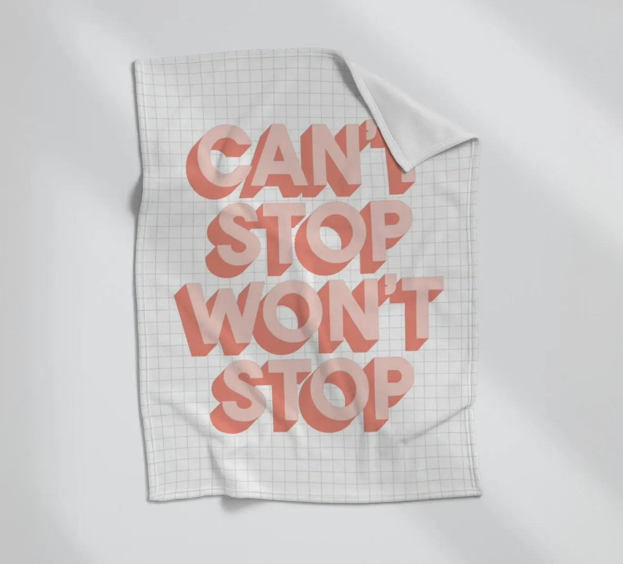 Can't Stop Won't Stop Typography Design fleece blanket by THE MOTIVATED TYPE