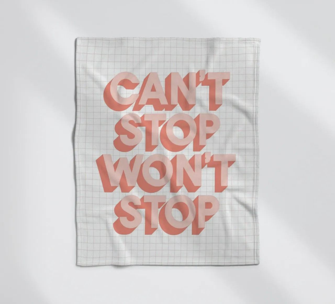 Can't Stop Won't Stop Typography Design fleece blanket by THE MOTIVATED TYPE