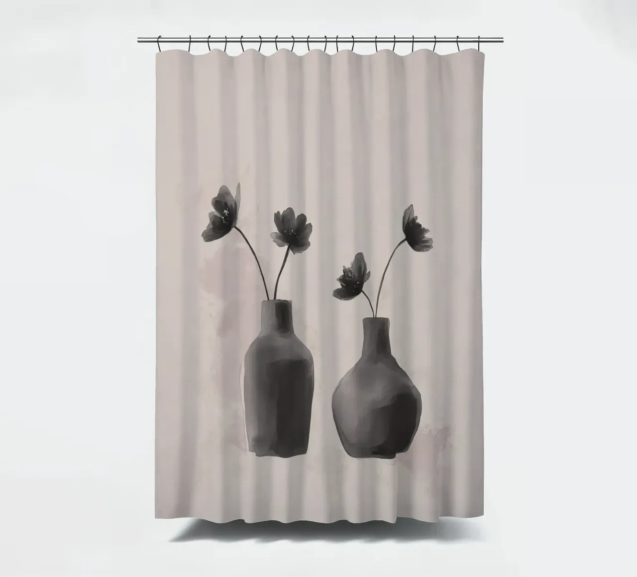 Creative pink flowers shower curtain by Carinaprint