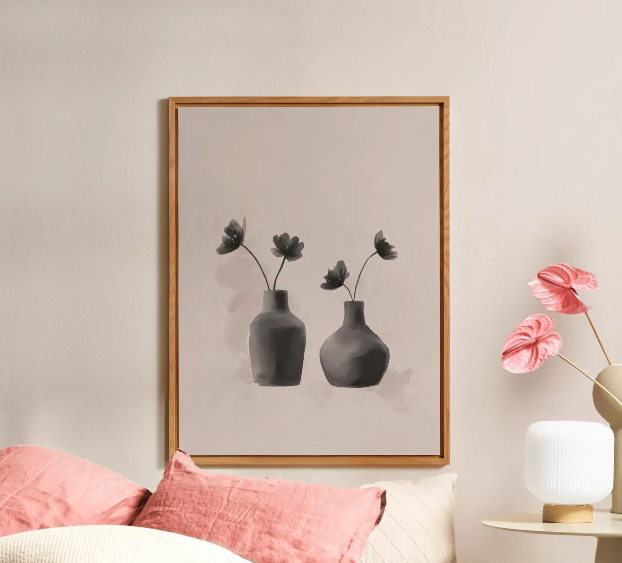 Creative pink flowers alu-dibond by Carinaprint