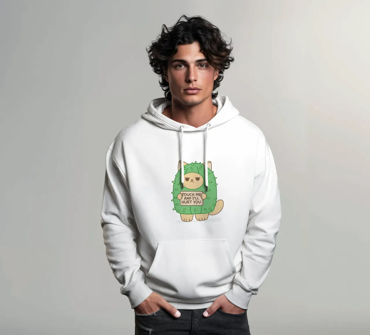 Tócame y te haré daño sudadera con capucha de Loobs