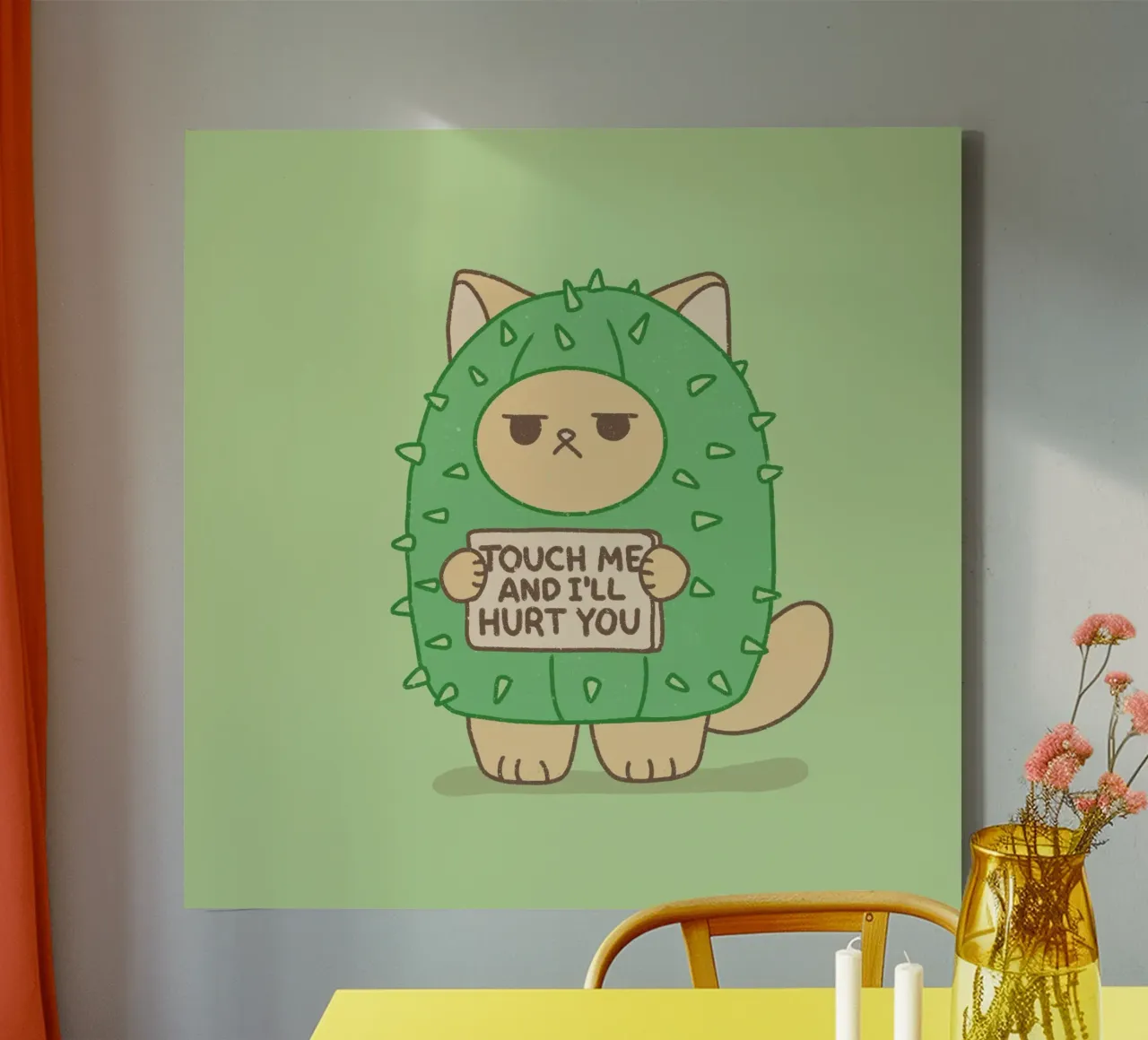 Berühre mich und ich werde dir wehtun Leinwand mit Schattenfugenrahmen von Loobs