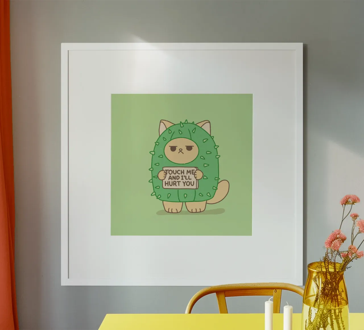 Berühre mich und ich werde dir wehtun Poster mit Kunststoffrahmen von Loobs