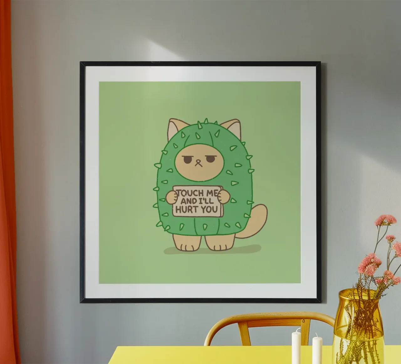 Berühre mich und ich werde dir wehtun Poster mit Kunststoffrahmen von Loobs