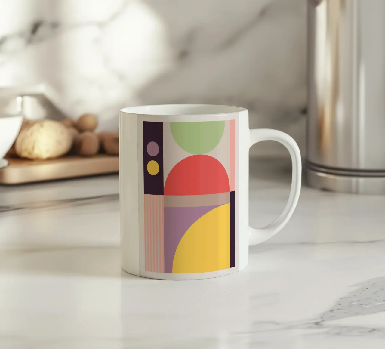 Astrazione geometrica colorata 8 tazza in ceramica da Gaite