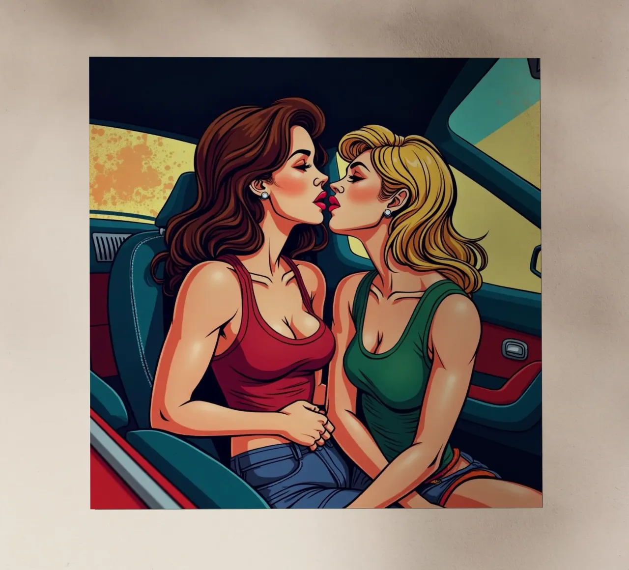 Liefde in de auto backlit folie van CASTILO