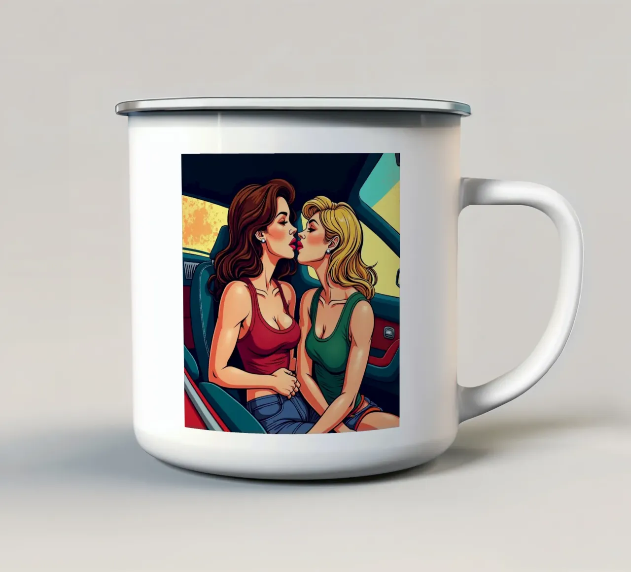 L'amore in auto tazza in smalto da CASTILO