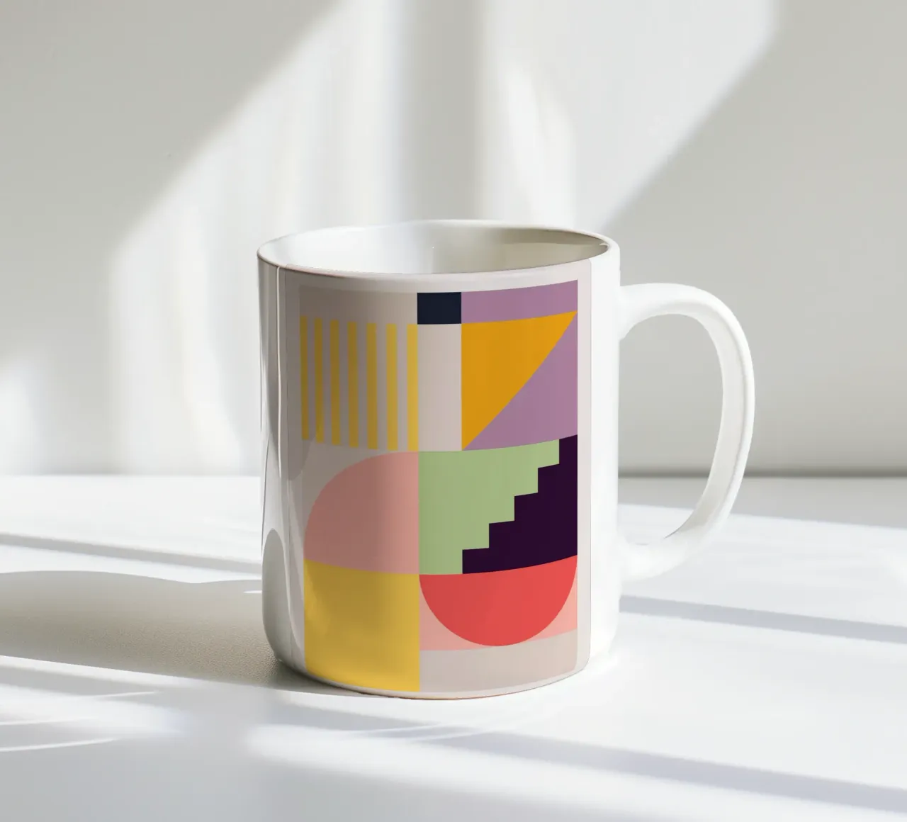 Astrazione geometrica colorata 7 tazza in ceramica da Gaite