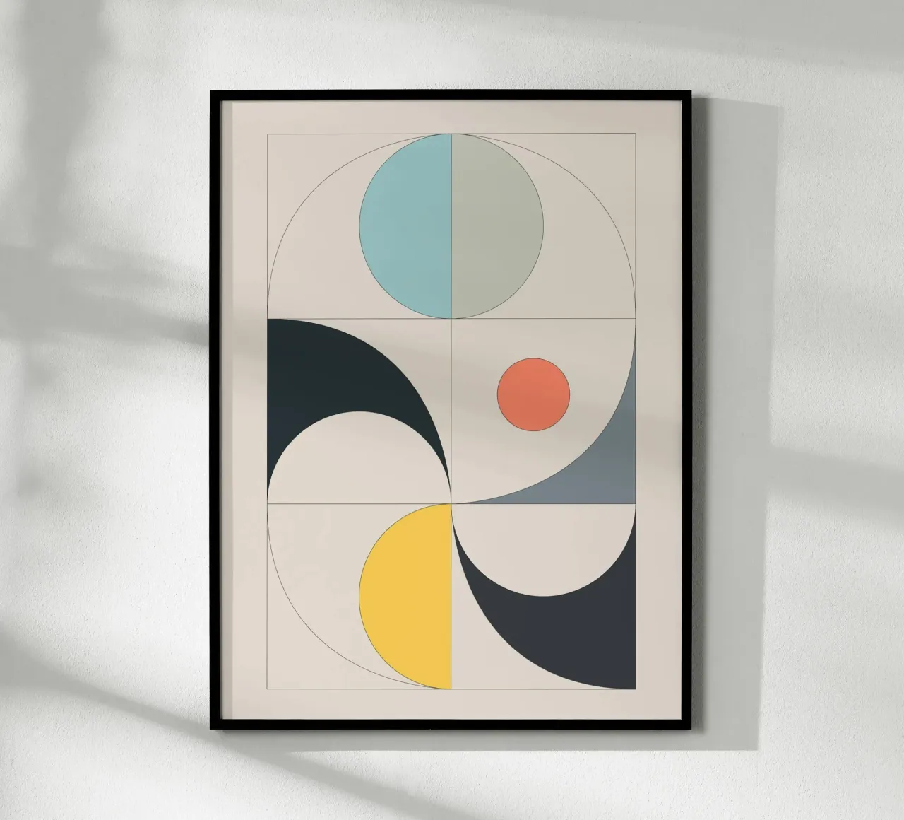 Geometria minimalista 16 poster con telaio in legno da Gaite