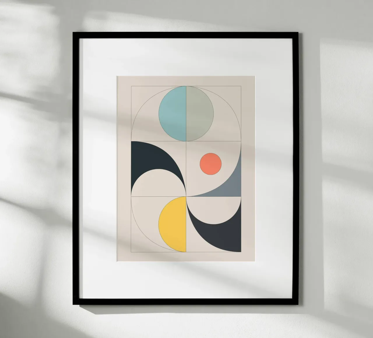 Geometria minimalista 16 poster con telaio in legno da Gaite