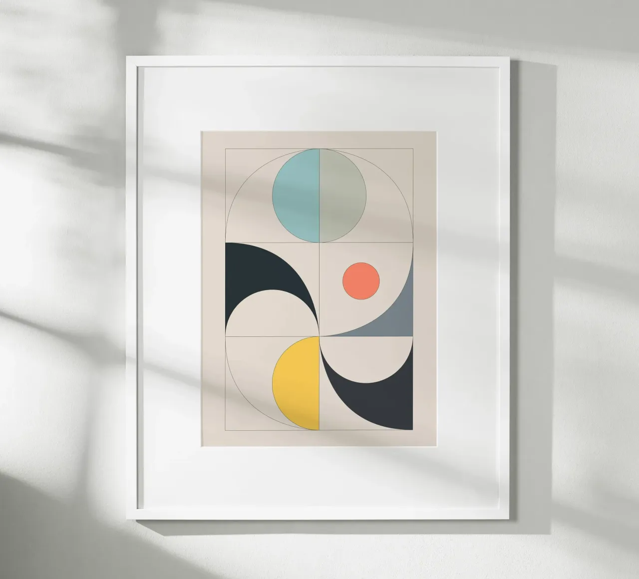 Geometria minimalista 16 poster con telaio in legno da Gaite