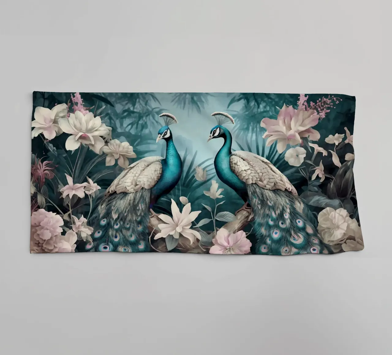 Pauwen Mystiek Jungle Paradijs badhanddoek van Andrea Haase Vintage World