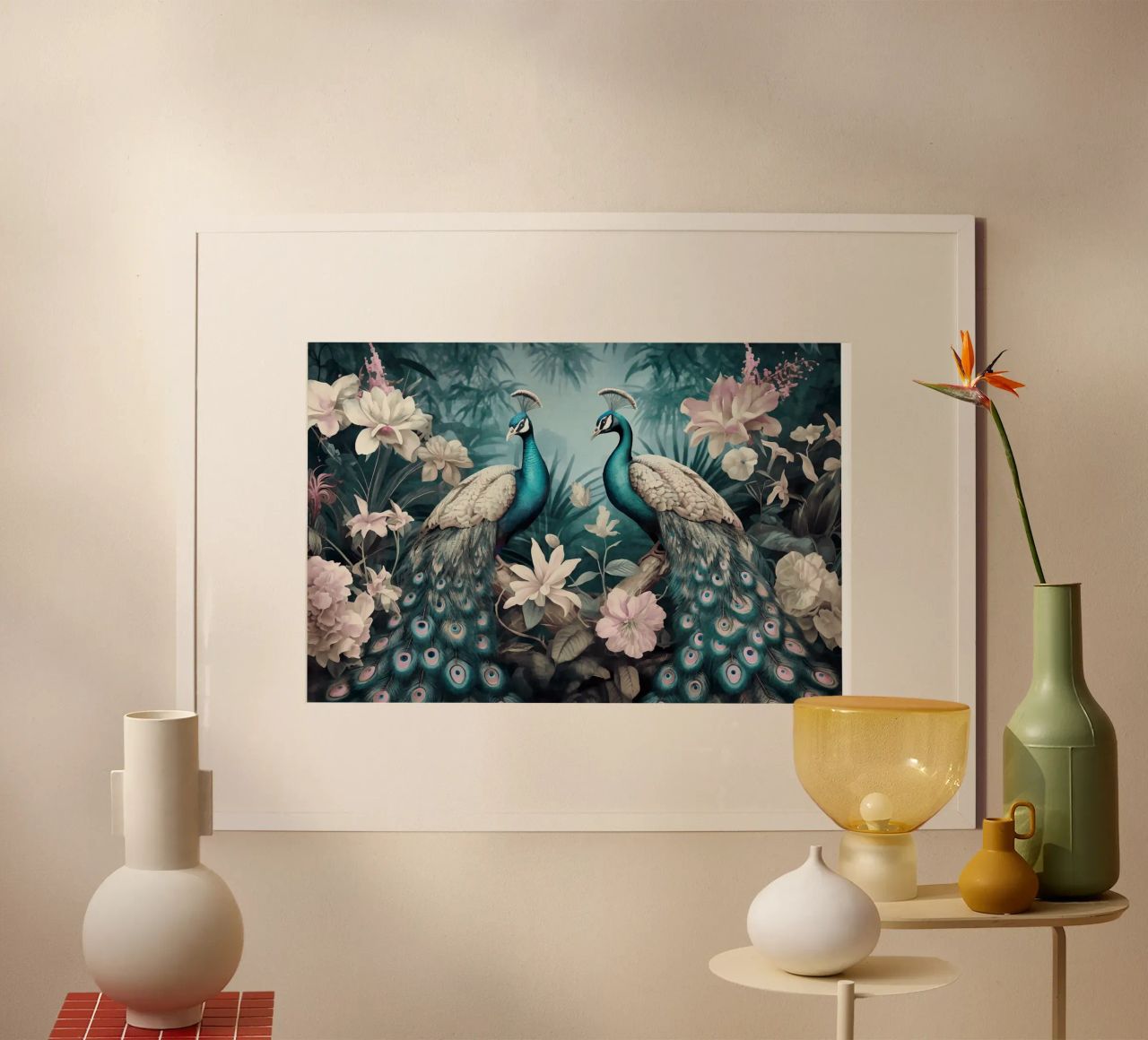 Peacocks Mystic Jungle Paradise poster by Andrea Haase Vintage World