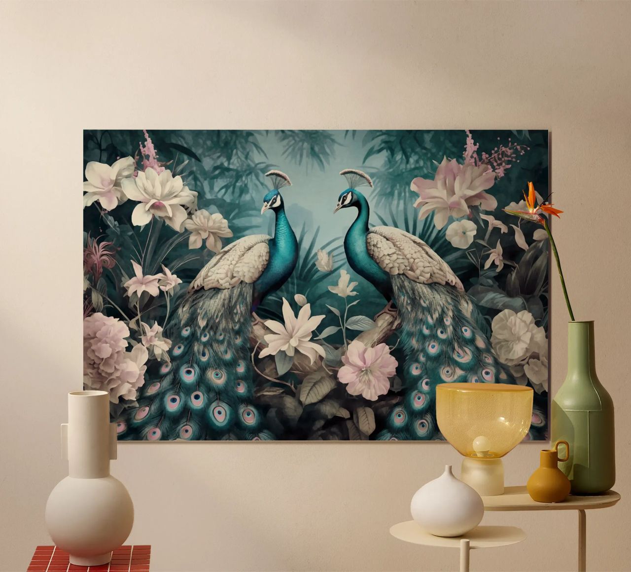 Peacocks Mystic Jungle Paradise poster by Andrea Haase Vintage World