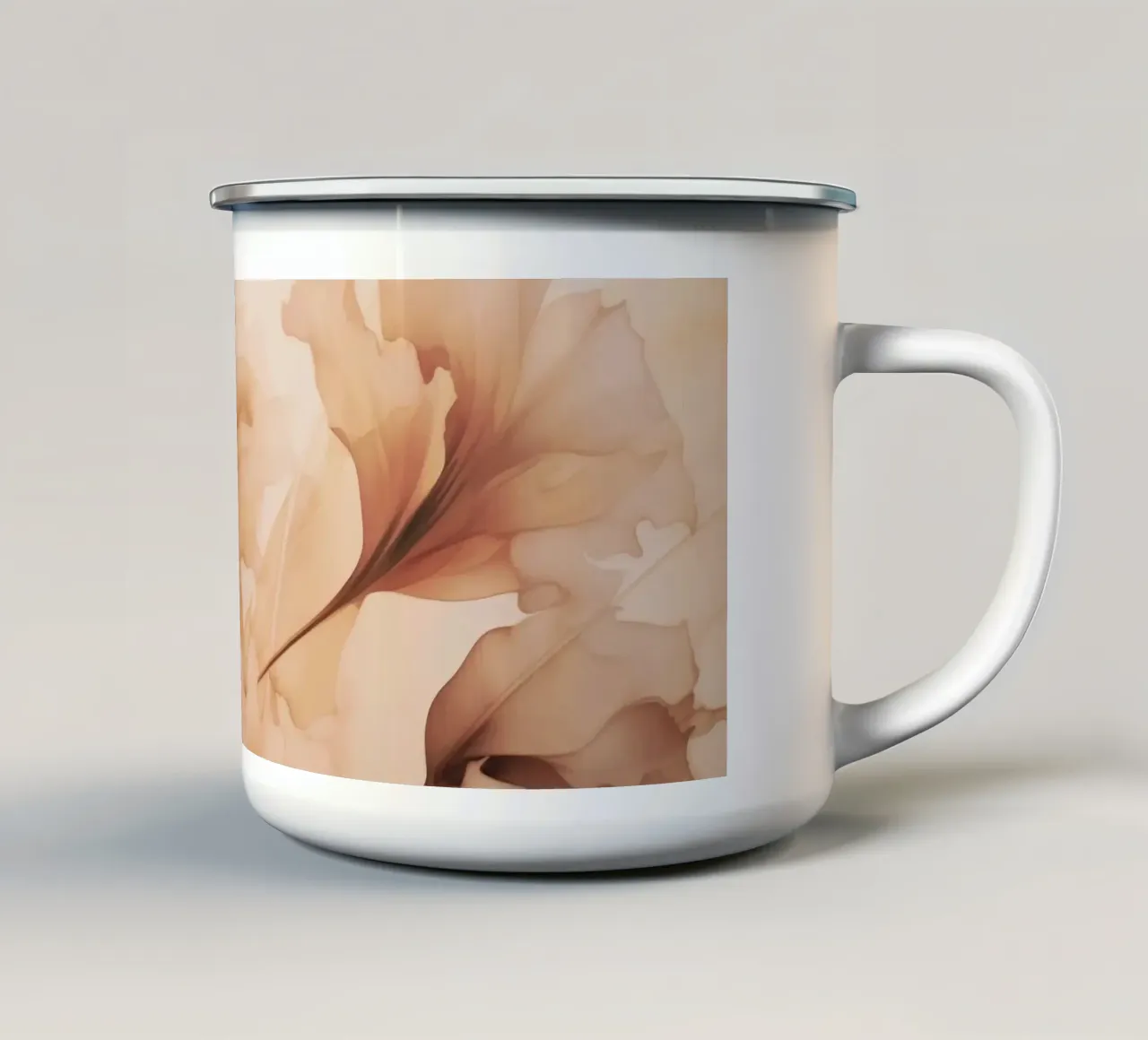 Fantasie fiorite eteree Pesca tazza in smalto da Andrea Haase Floral Passion