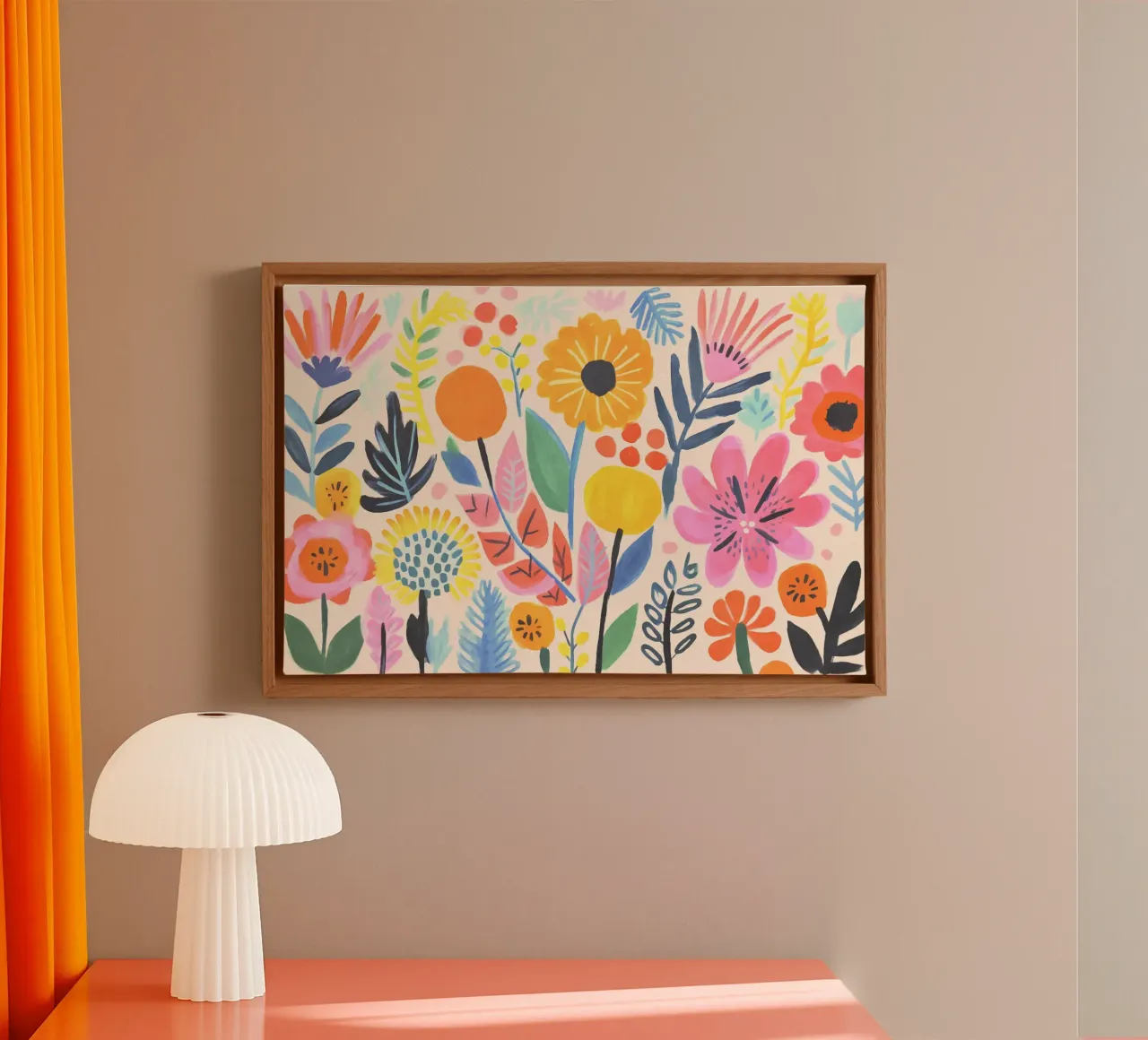 Fiori selvatici stravaganti tela con Cornice a cassetta da Andrea Haase Modern Home