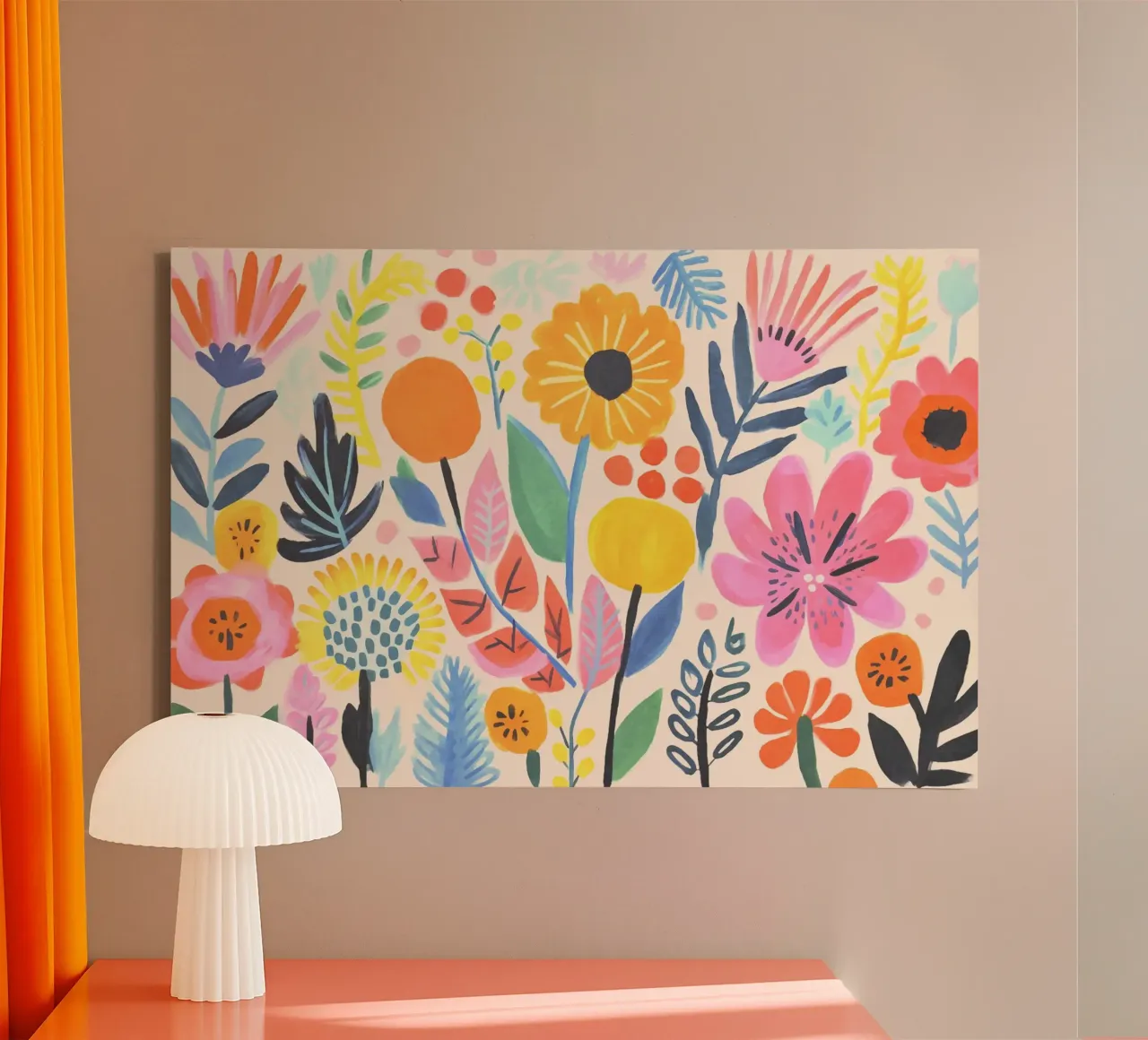Fiori selvatici stravaganti tela con Cornice a cassetta da Andrea Haase Modern Home