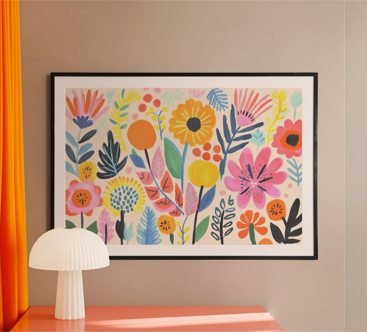 Fiori selvatici stravaganti poster con telaio in alluminio da Andrea Haase Modern Home