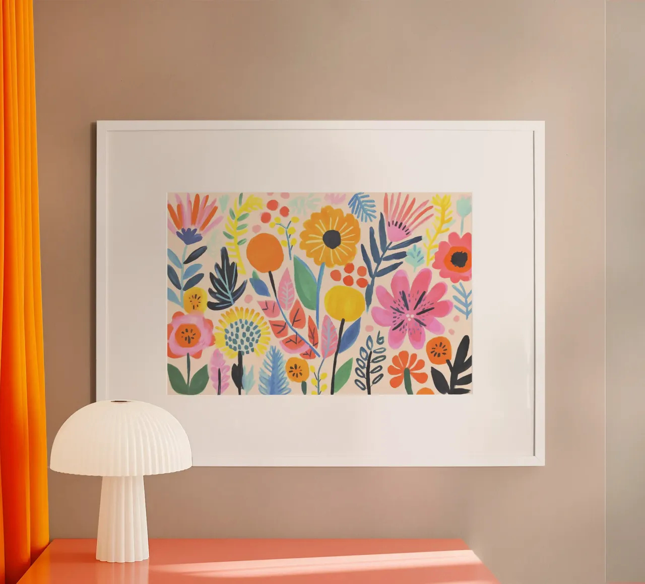 Fiori selvatici stravaganti poster con telaio in alluminio da Andrea Haase Modern Home