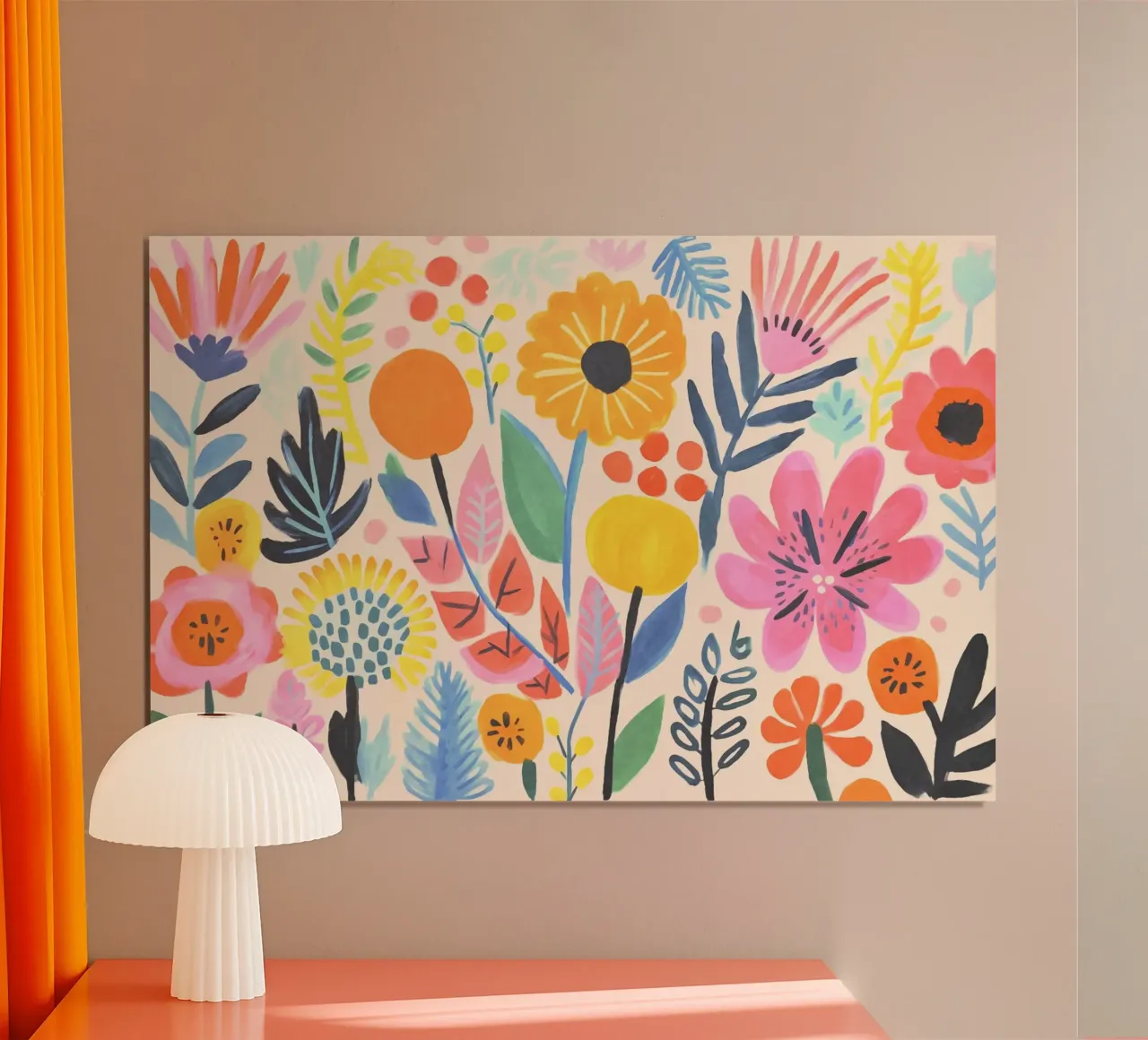 Fiori selvatici stravaganti poster con telaio in alluminio da Andrea Haase Modern Home